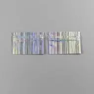 two stripped holo minipouches