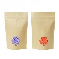 Kraft Stand Up Pouch with Shamrock Window