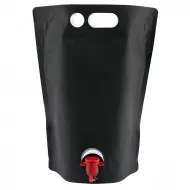 SP3LBPMB - extra large 3L liquid container with Vitop pour spout and ability to stand on it's own single black 3L barrel pouch with red dispensing tip and handle holes