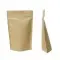 front and side profile of brown kraft paper stand pouch