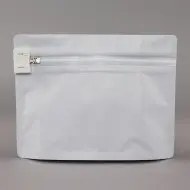 white stand pouch with childproof zipper