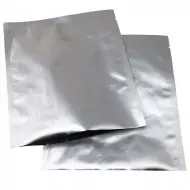 two silver 2 side seal pouches