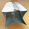 open end of 1 lb silver coffee bag with valve open end of 1 lb silver coffee bag with valve