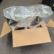 metalic silver VMPE bag as box liner