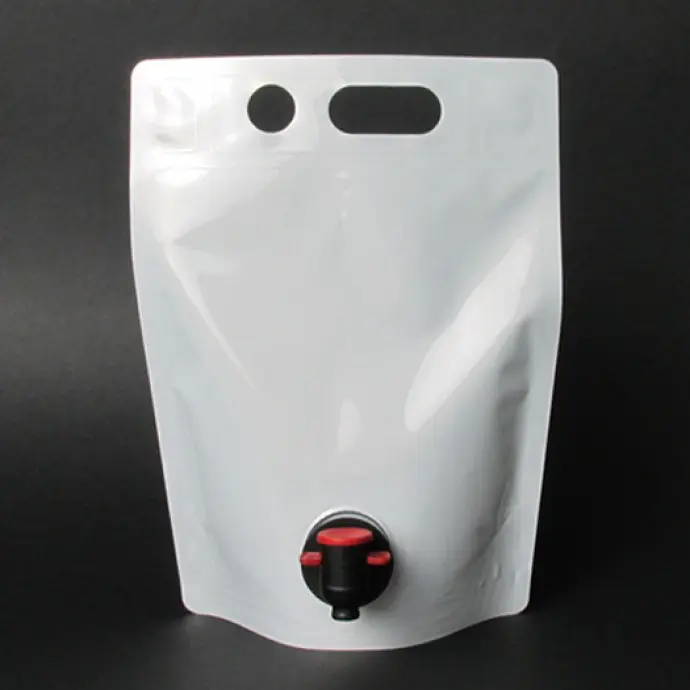 white spout pouch with tap