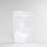 5" x 8" x 3" OD White Mylar Foil Stand Up Pouch