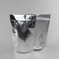 Clear/Silver Stand Up Pouch with ZipSeal and Hang Hole