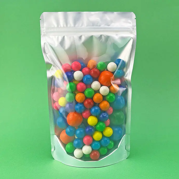 Clear/Silver Stand Up Pouch with ZipSeal Clear/Silver Stand Up Pouch with ZipSeal