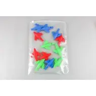 tall clear slider bag laying filled with colorful toys