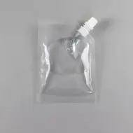 small spoutpack with some water inside of pouch