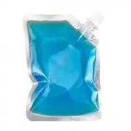 small spoutpack with some water inside of pouch