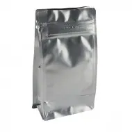 4" x 7" x 2.5" Silver Flat Bottom Stand Up Pouch
