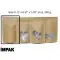 Four Kraft Mylarfoil stand pouches with different vista opotions highlighting plain pouch 