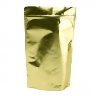 6.69" x 11" x 3.5" OD Gold Mylar Foil Stand Up Pouch