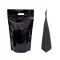 can expand bottom gusset to stand when full filled black standing bag with hand hole and valve