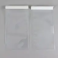 small clear pouch with lip and tape