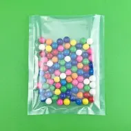 7 x 9 clear vacuum bag filled with candy