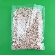 10 x 13 Clear Vacuum Bag filled with food