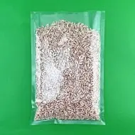 10 x 15 clear vacuum pouch filled with dry food