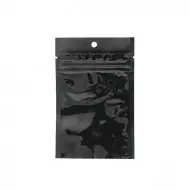 3.4" x 5.25" O.D. Black MylarFoil MiniPouch with Tamper Evident ZipSeal™, Tear Notch and Hang Hole