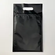 8.125" x 13.375" O.D. Black Thermal Cushion ZipSeal Bag with Handle