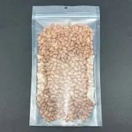 clear zipper vacuum seal bag filled with beans