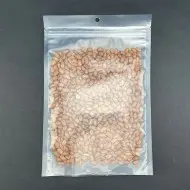 clear zipper vacuum seal bag filled with beans