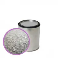 macro close up on white non-indicating silica gel beads