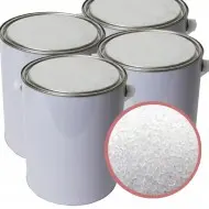 4 White cans with window inside showing White 0.075-0.6mm Granular Non-Indicating Silica Gel