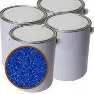 4 white 5lb cans with preview window showing Blue 0.3-1mm Indicating Silica Gel
