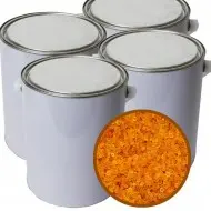 4 white 5lb cans with preview window showing Orange Indicating Silica Gel