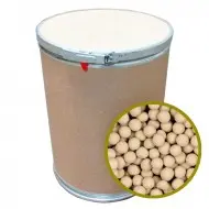 55 lb drum with preview window showing housed 13X Non-Indicating Molecular Sieve