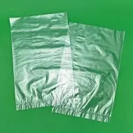 transparent 3-side seal pouch empty and grey