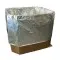 large silver bag covering Gaylord on Pallet