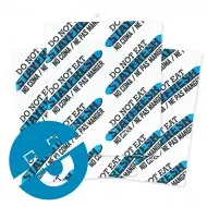 three 100cc packets of Non-Iron non ferrous Oxygen Absorbers with icon depicting non magnetic