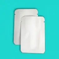 Metalized White "Write On" MiniPouch with Rounded Corners