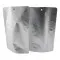 bottom gusset stands stable even empty dual silver hot fill ready pouches with precut hang holes