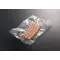 sausage vacuum sealed in white disposable tray
