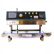 Pro band sealer with blue conveyor and built in inkjet printer