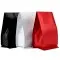 red white and black version of shimmerflex side gusset flat bottom pouches