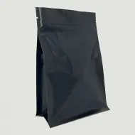 black block bottom bag with side gusset and zipper