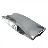 single silver large side gusset bag filled to show expansion of interior