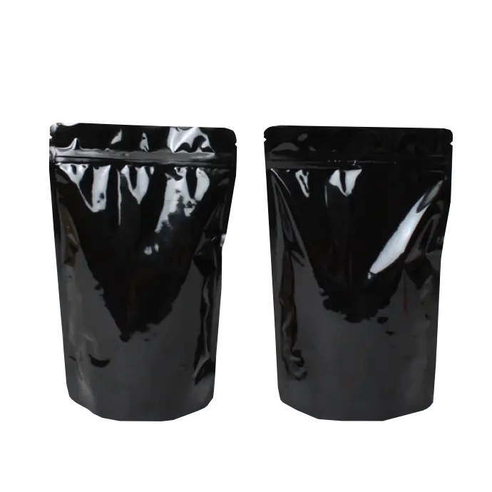 black mylar foil stand up bag