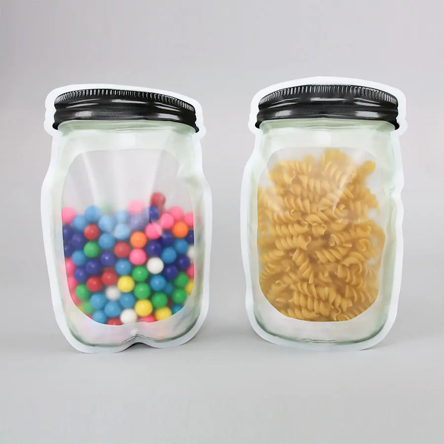 frosted black lid Mason Jar bag