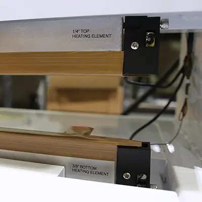 top element is 1/4 inch width bottom element is 3/8 inch width