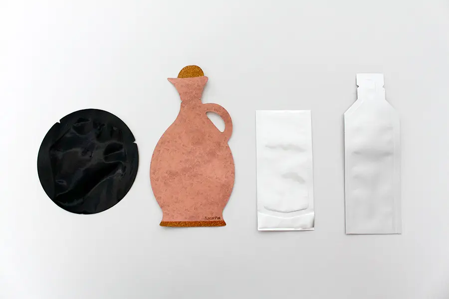 various die cut and dispensor tip pouches