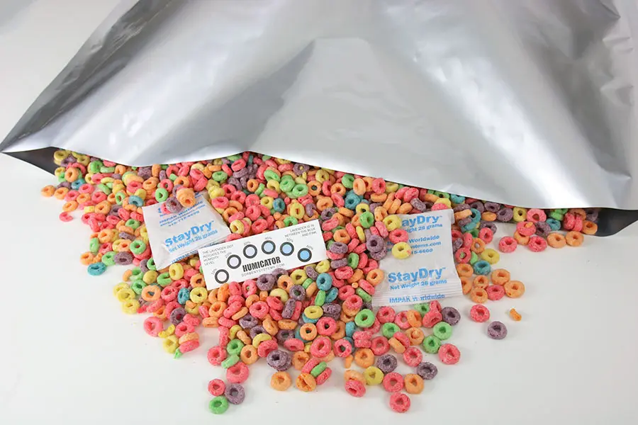 dried food in a pouch with desiccant