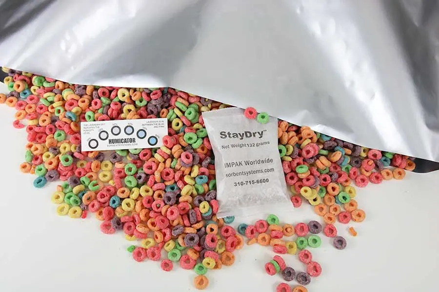 dried food in a pouch with desiccant