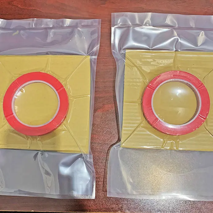 tape rolls sealed in superpoly bags