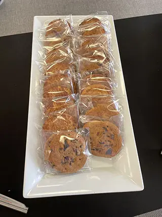 Cookies with and without custom printed packaging